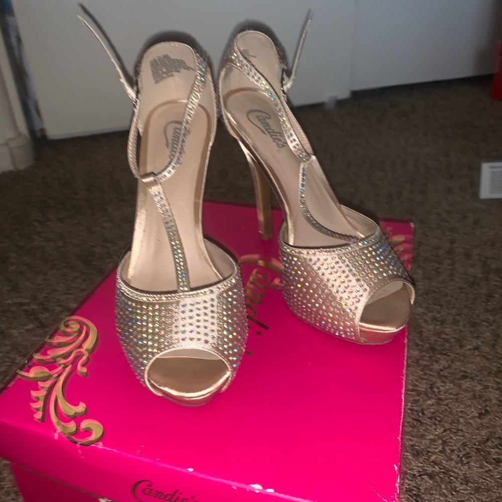 Candie’s T-Strap Rhinestone Heels Women’s size 7.5
